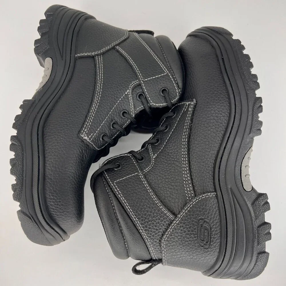 Skechers Mens 77143 Burgin Tarlac Steel Toe Industrial Leather Size 8 Work Boots